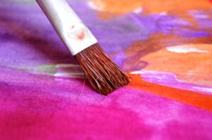 paint brush and bright colors