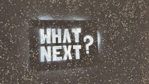The words "What Next?"